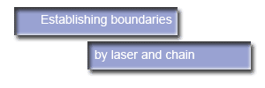 Establishing boundaries by laser and chain